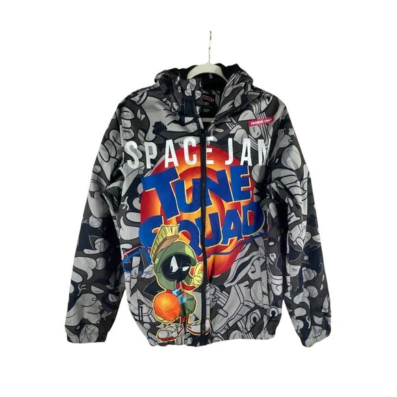 Looney Tunes Space Jam New Legacy Graphic Hooded Jacket M Full Zip Sporty Casual - Picture 3 of 10